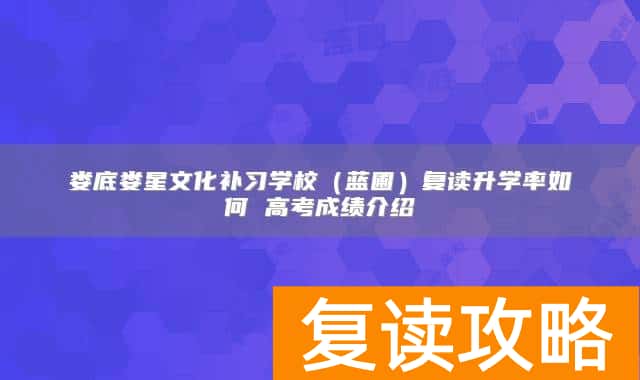 娄底娄星文化补习学校（蓝圃）复读升学率如何 高考成绩介绍